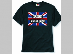 Punks not Dead britská vlajka  čierne pánske tričko 100%bavlna 